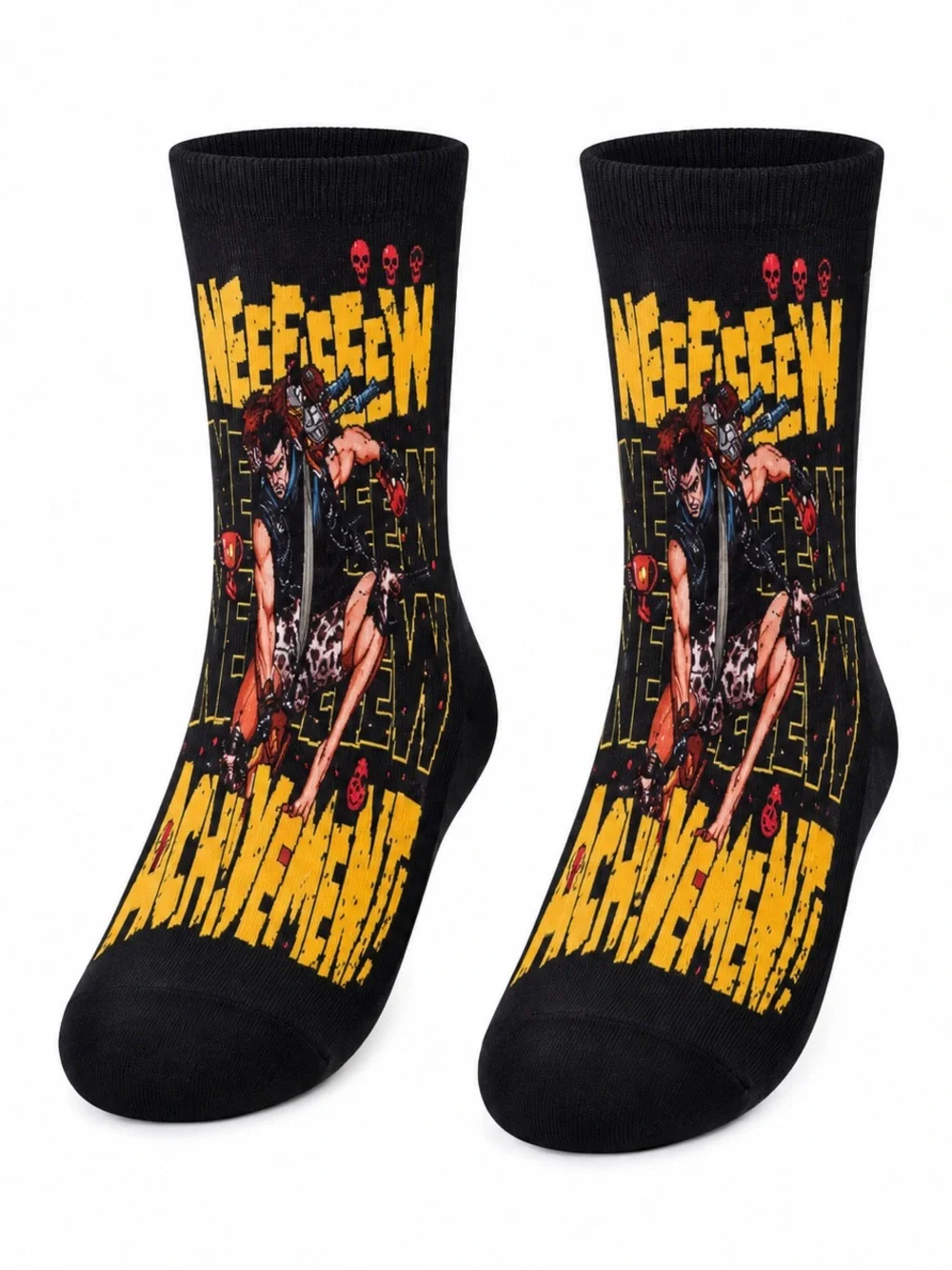 Dungeon Crawler Carl Inspired Crew Socks Black Graphic Novelty Adult New